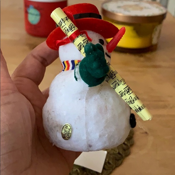 Snowman ⛄️ vintage flocked Christmas tree ornament decoration vintage - Picture 11 of 16